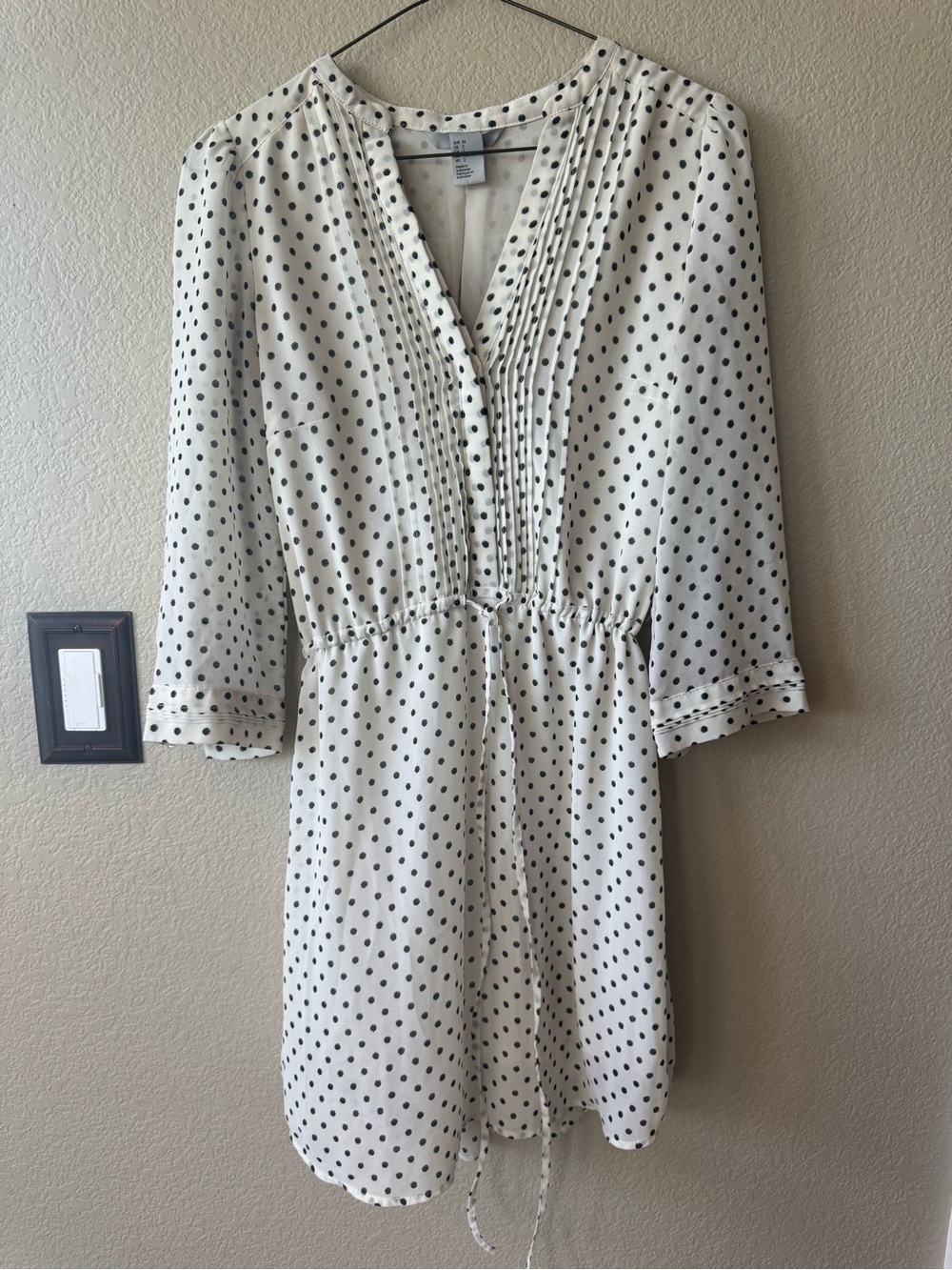 H&M White Dress with Black Polka Dots
